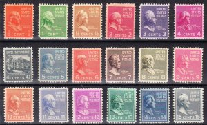 MOstamps - US Scott #803-820 Mint OG NH (18 stamps) - Lot # HS-D935