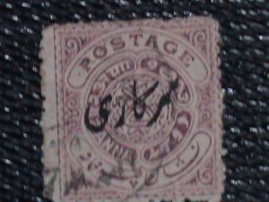 ​INDIA-HYDERABAD-1912-SC#O34 111 YEARS OLD-SEAL OF NIZAM OFFICIAL STAMP USED