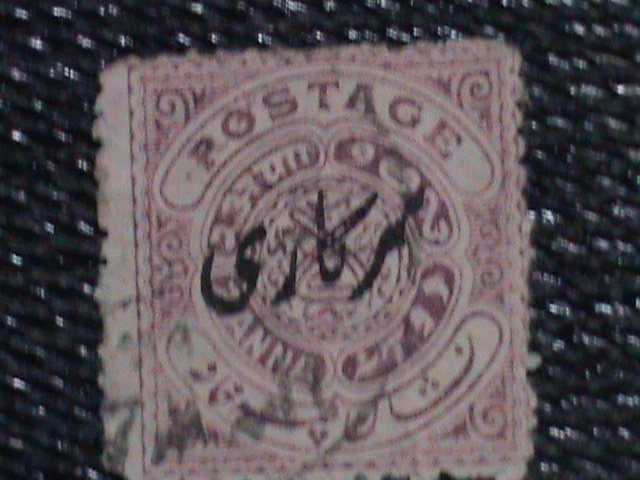 ​INDIA-HYDERABAD-1912-SC#O34 111 YEARS OLD-SEAL OF NIZAM OFFICIAL STAMP USED
