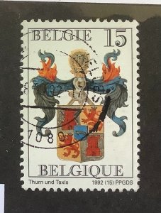 Belgium 1992 Scott 1467 used - 15fr,  Coat of Arms of Thurn and Taxis