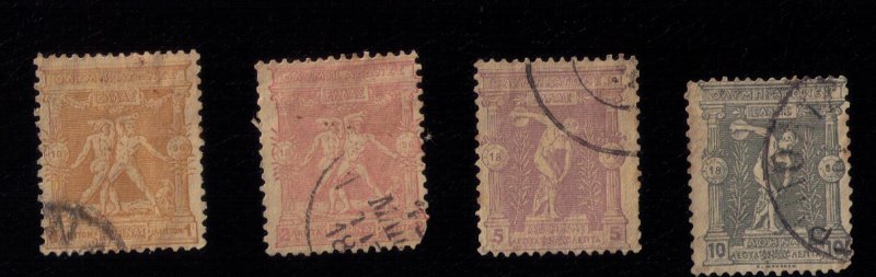 Greece Scott #117-120 Used (incomplete set of 4)Olympic Games 1896 F-VF