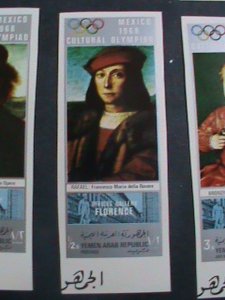 ​YEMEN-1968-SC #259 CULTURAL OLYMPIC  MEXICO'68-FAMOUS PAINTING IMPERF:-MNH