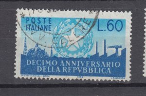 J44001 JL Stamps 1956 italy hv of set used #712 arms