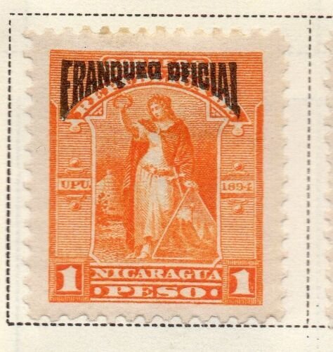 Nicaragua 1894 Early Issue Fine Mint Hinged 1P. Official Optd 323733 