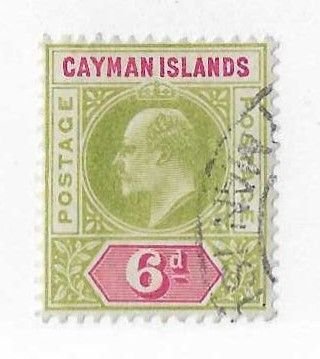 Cayman Islands  Sc #14  6p  scarce used VF