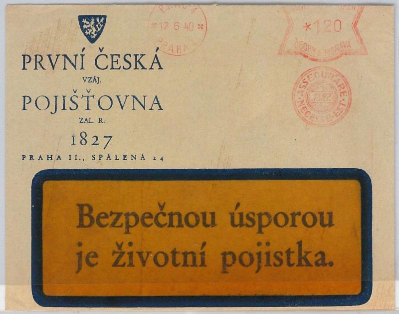 Czechoslovakia Bohemia and Moravia  POSTAL HISTORY - COVER 1940