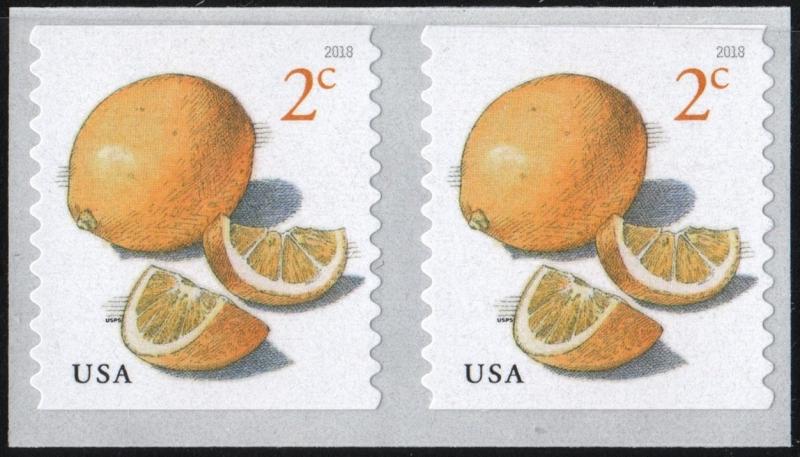 SC#5256 2¢ Meyer Lemons Coil Pair (2018) SA