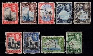 Bermuda 1938-52 George VI Definitive Part Set (excl. light blue / sepia 2d) [...