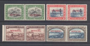 SWA Scott O18/O22 (ex O21), 1945 Official Short Set (ex 2d) Pairs MH*