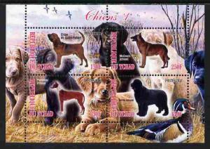 Chad 2012 Dogs #1 perf sheetlet containing 4 values unmou...
