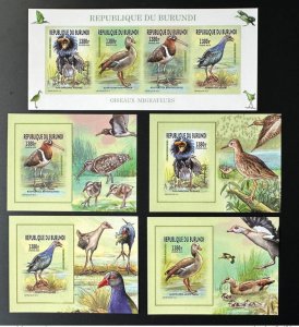 Burundi 2015 / 2016 Mi. E-H 3577 + Bl. ND IMPERF Migratory Birds Vogel-