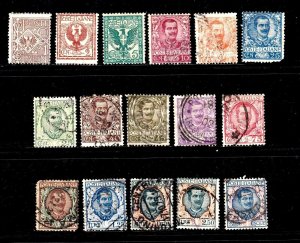 Italy stamps #76 - 91, mint & used, complete set, 1901 - 1926,   CV $371.70