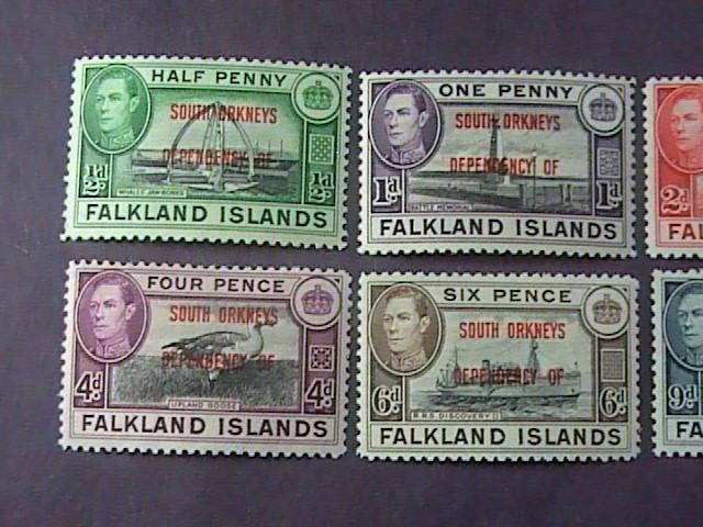 FALKLAND ISLANDS/SOUTH ORKNEYS # 4L1--4L8 -MINT/HINGED--COMPLETE SET--KGVI--1944