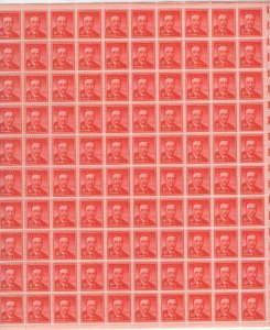 Scott 1039 - Theodore Roosevelt. Sheet of 100. MNH. OG.  #02 1039sh100
