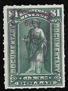 R173 1 Dollar SUPERB Cancel Documentary Commerce Stamps used VF