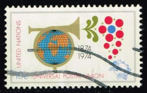 UN New York #246 Posthorn Encircling Globe; Used (0.25)