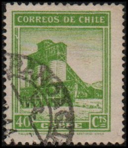 Chile 221 - Used - 40c Copper Mine (unwmk) (1943) (cv $0.40)