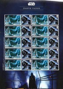 GB 2015 Star Wars Darth Vader Royal mail Smiler sheet Sm136 UNMOUNTED MINT