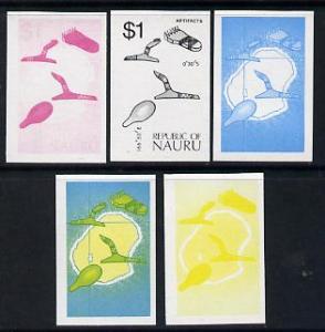 Nauru 1973 Artefacts & Map $1 definitive (SG 112) set...