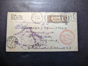 1930 USA LZ 127 Graf Zeppelin First Flight Cover FFC Newport to Lakehurst #C14