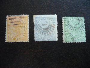 Stamps - Queensland - Scott# 66, 67, 69 - Used Partial Set of 3 Stamps