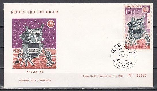 Niger, Scott cat. C162. Apollo 15 issue. First day cover