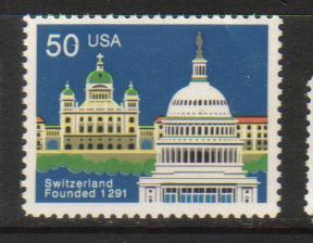 #2532 MNH  50c Switzerland 700th anniversary 1991 Issue