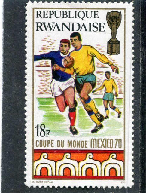 Rwanda 1970 FOOTBALL MEXICO WORLD CUP Stamp 18f Unused