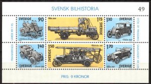 Sweden 1980 Classic Cars S/S MNH