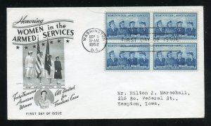 US 1013 Women in USA Armed Services Blk  ADDR Fleetwood cachet FDC