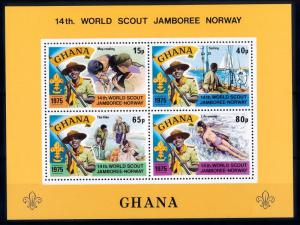 [66694] Ghana 1975 Scouting Sailing Swimming Sheet World Jamboree Norway MNH