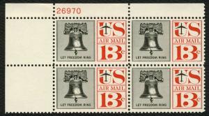 #C62 13c Liberty Bell, Plate Block [26970 UL], Mint **ANY 4=FREE SHIPPING**