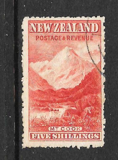 NEW ZEALAND 1906  5/-  PICTORIAL  FU  P14   SG 329    CP E21a