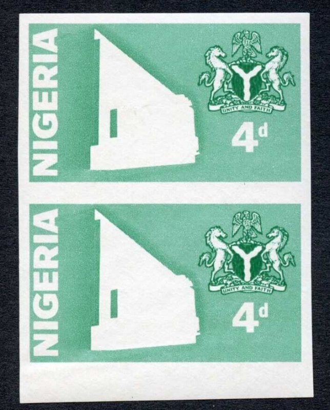 Nigeria SG215 4d Black omitted and Imperf (Probably a proof)