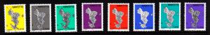 Mayotte MNH Scott #194-#202 Set of 8 Map of Mayotte