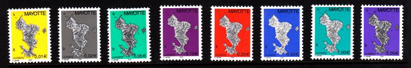 Mayotte MNH Scott #194-#202 Set of 8 Map of Mayotte