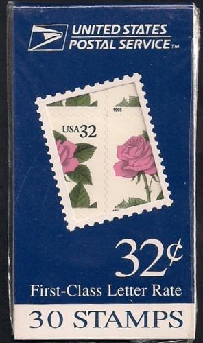 #2492E & F 32 cent Pink Rose BK178E Stamp mint OG NH VF