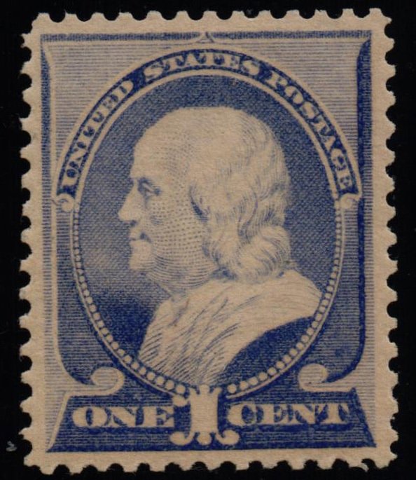 US Scott #212 - VF - MNH - 1c Franklin - Ultramarine - 1887