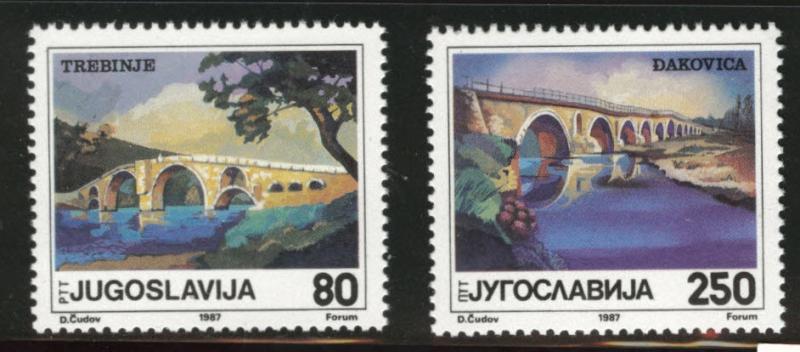 Yugsolvaia Scott 1865-1866  MNH** Bridge stamp set