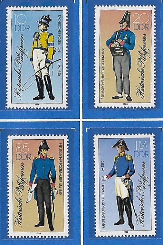 Germany - DDR - # 2520-2523 - Postal Uniforms - set - MNH.....{1986}