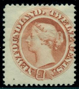 NEWFOUNDLAND #28 12¢ Queen Victoria, og, LH, VF, Scott $65.00