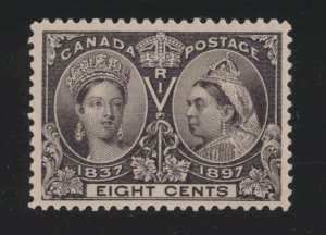 Canada Sc #56 (1897) 8c dark violet Victoria Diamond Jubilee Mint VF H