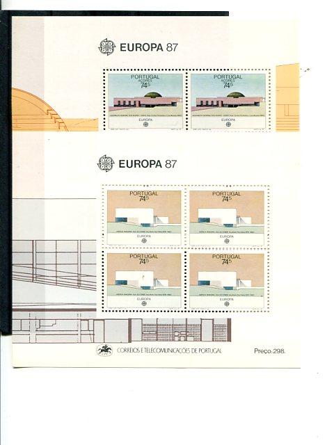 Portugal and Azores Europa  1987 Mint  VF NH sheets  - Lakeshore Philatelics