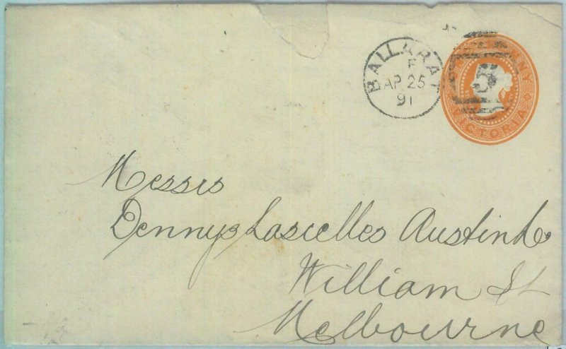 83266 - AUSTRALIA:  VICTORIA - Postal History -  STATIONERY COVER from BALLARAT