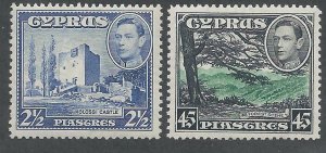 CYPRUS 1938 KGVI PICTORIAL 21/2PI AND 45PI