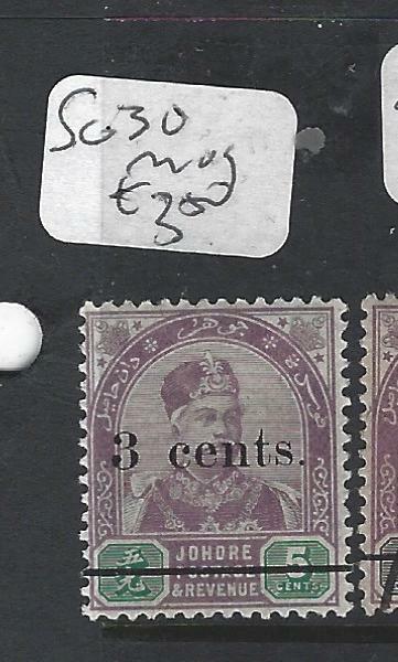 MALAYA JOHORE  (PP0302B)  SULTAN   3C/5C  SG 30   MOG