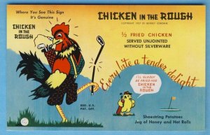 POSTAL HISTORY -  GOLF golfing rooster POSTCARD