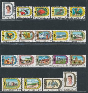 1969 DOMINICA - Stanley Gibbons n. 272/290 - Elizabeth II - Ordinary 19 MNH valu