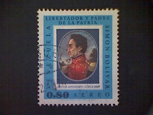 Venezuela, Scott #C946var, used (o), 1966 air mail, Simon Bolivar, 80cts