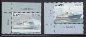 Aland 2010 MNH Scott #301-#302 Set of 2 Passenger ferries M/S Skandia, M/S Pr...